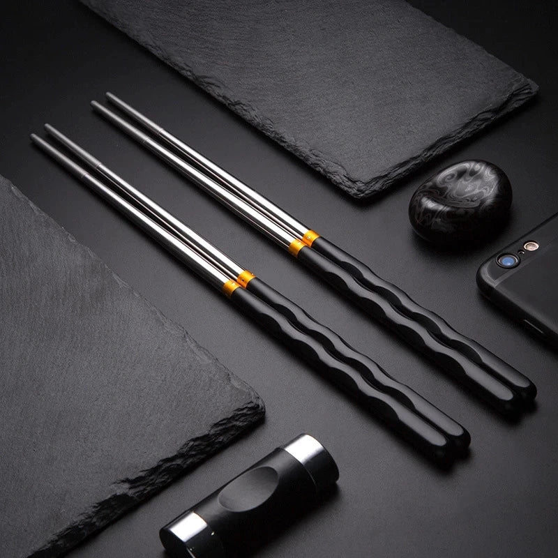 5Pairs /Set  Reusable Non-Slip Stainless Steel Chopsticks Tableware Dinning Japanese Chopstick Sushi Food Sticks