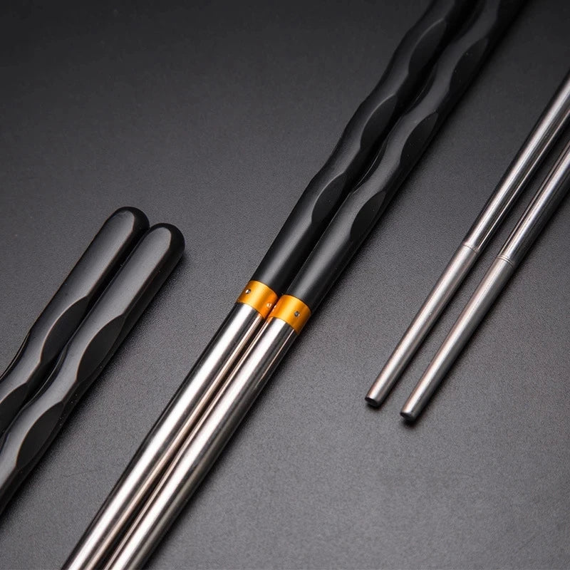 5Pairs /Set  Reusable Non-Slip Stainless Steel Chopsticks Tableware Dinning Japanese Chopstick Sushi Food Sticks