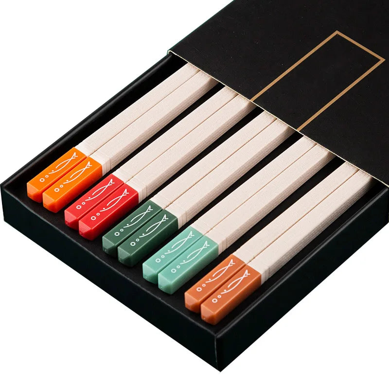 5 Pairs High Quality Japanese Non-Slip Chopsticks Korean Home Hotel Restaurant Portable Healthy Food Stick For Sushi Chopsticks