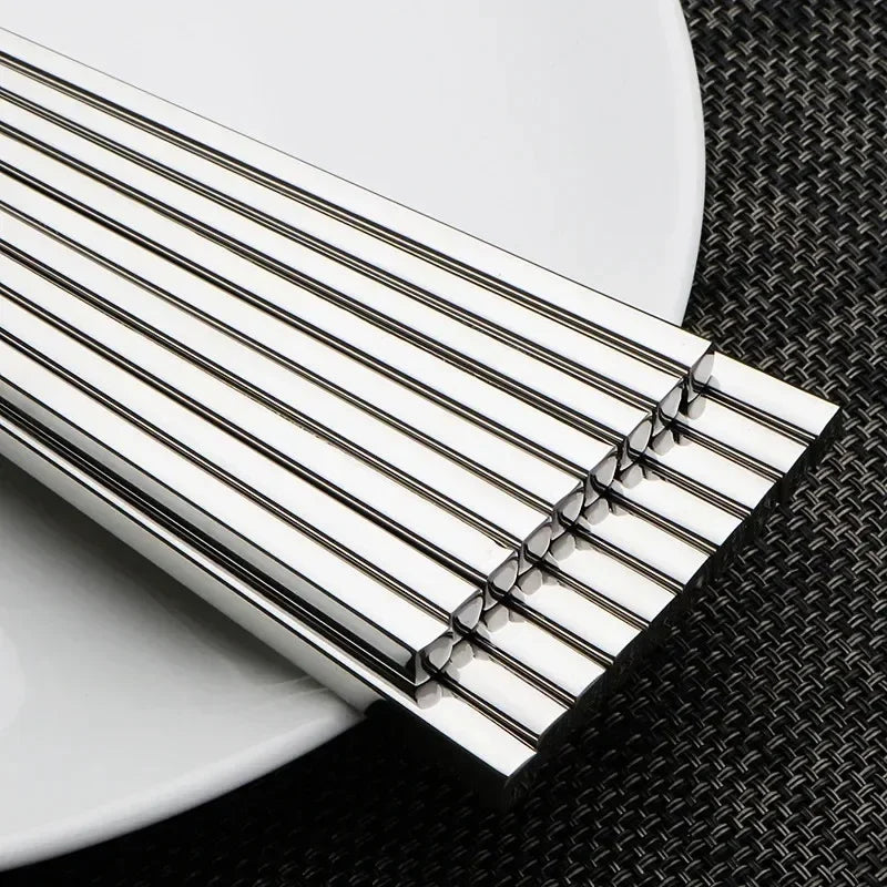 304 Stainless Steel Dragon Fish Chopsticks Long Non-Slip Alloy Sushi Chop Sticks Set Gifts Tableware