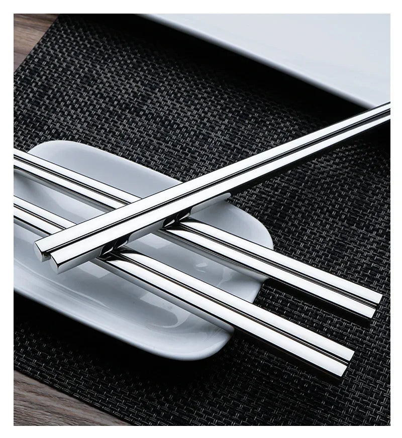 304 Stainless Steel Dragon Fish Chopsticks Long Non-Slip Alloy Sushi Chop Sticks Set Gifts Tableware