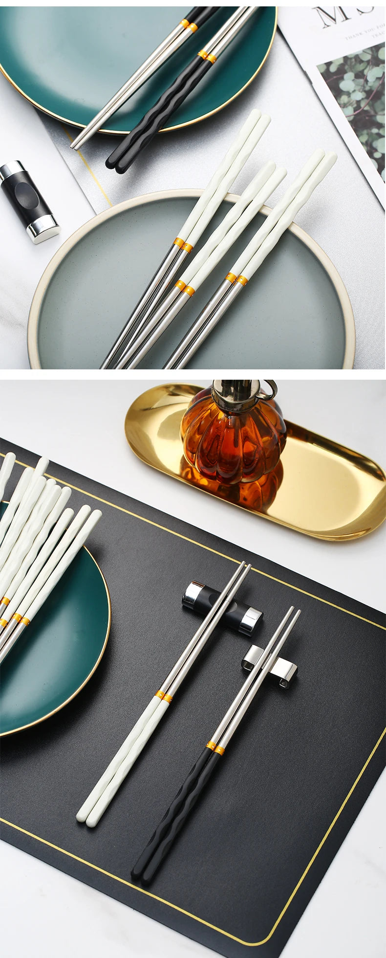 1 Pair Stainless Steel Chopsticks Japanese Wand Metal Food Sticks Korean Sushi Noodles Chopsticks Reusable Food Stick